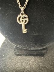 GUCCI GG MARMONT KEY PENDANT NECKLACE .925 STERLING SILVER: 9.5DWT